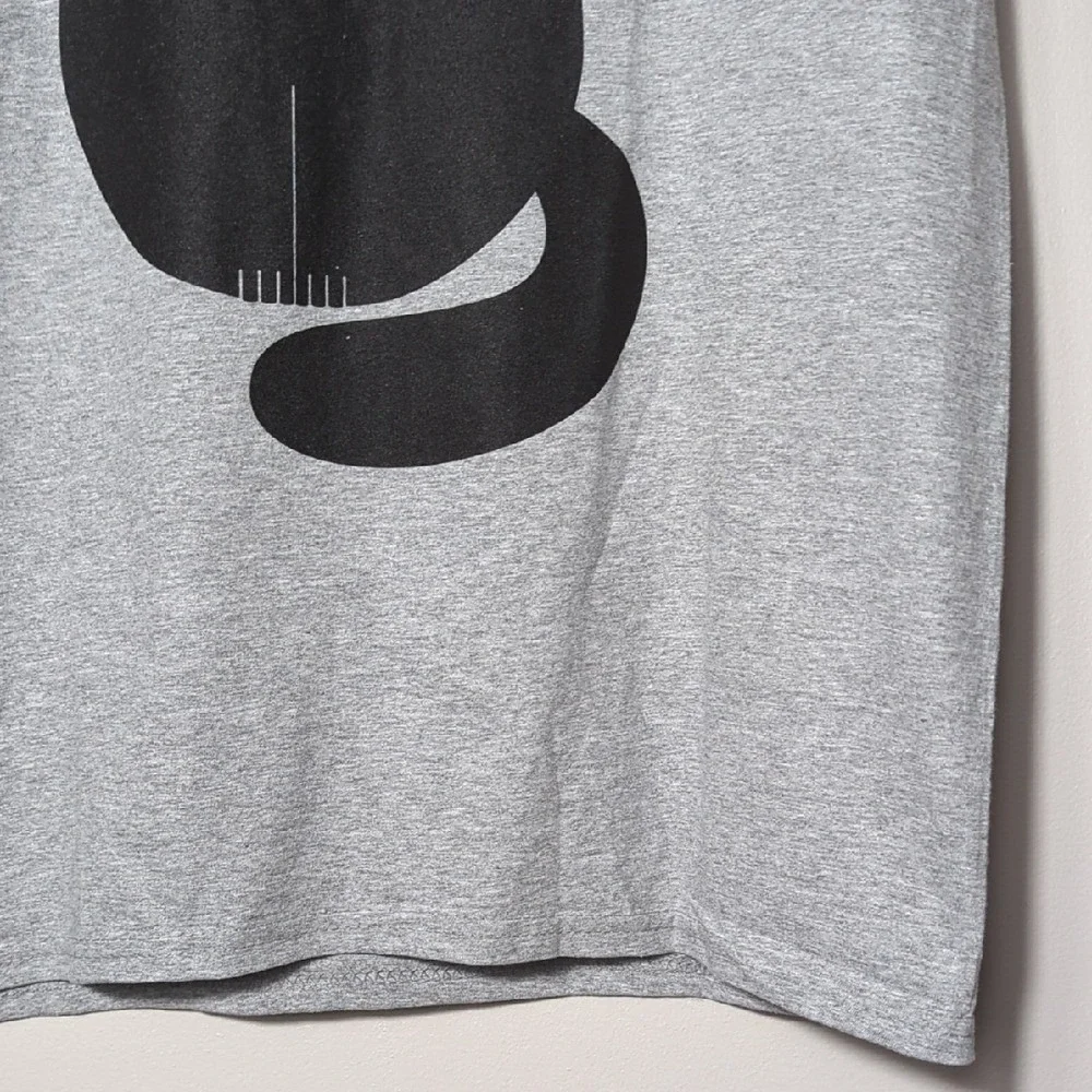 Fruit of the Loom Cotton Gray Novelty T-Shirt Unisex Medium Black Cat Impress Me